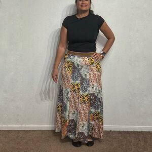 V Cristina Vintage Handkerchief Maxi Skirt Sz M